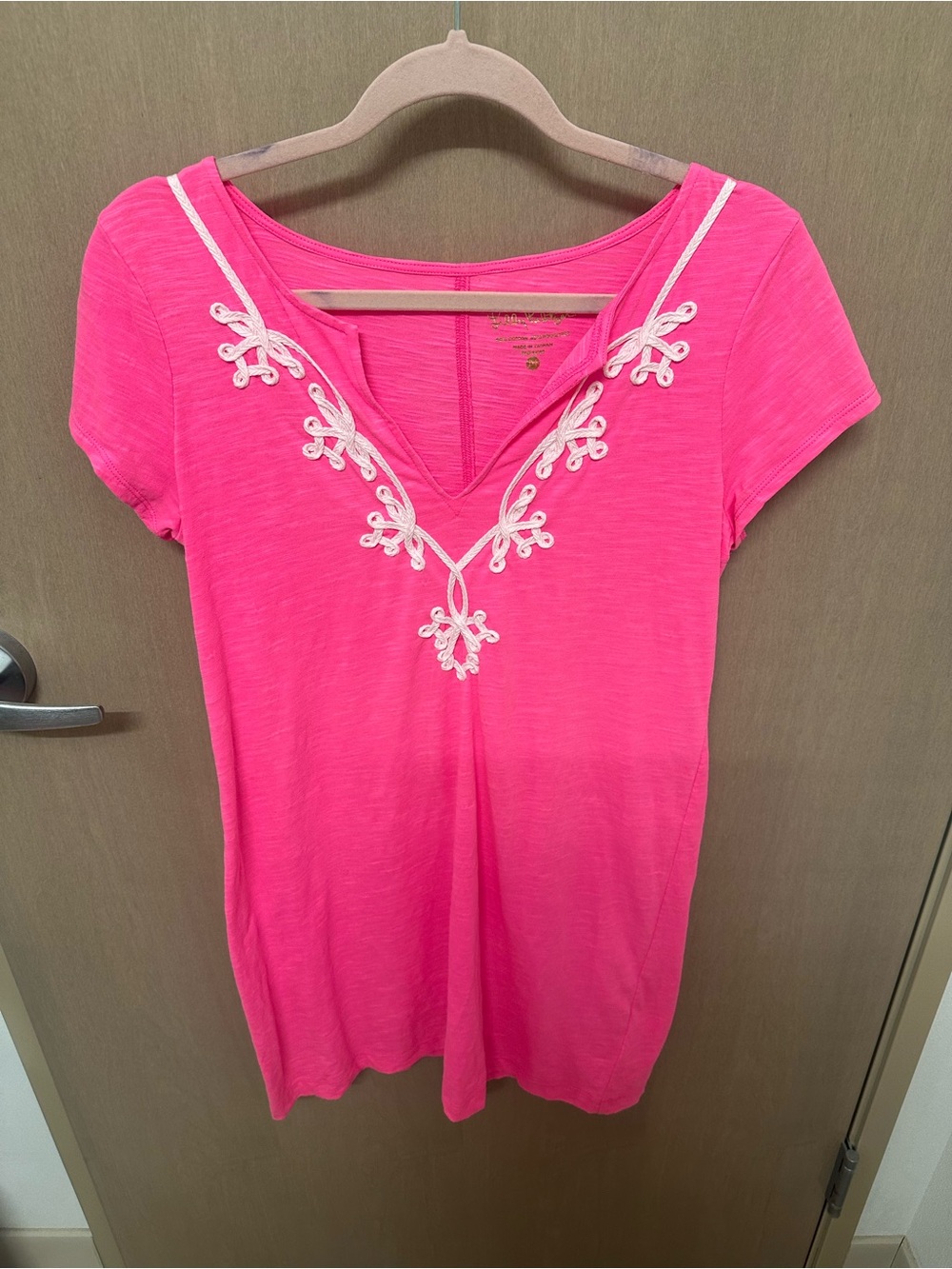 Lilly Pulitzer Pink Embroidered Knit Dress Medium